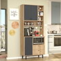 Hanah Home RE6-SA Armario Multiusos Roble y Antracita